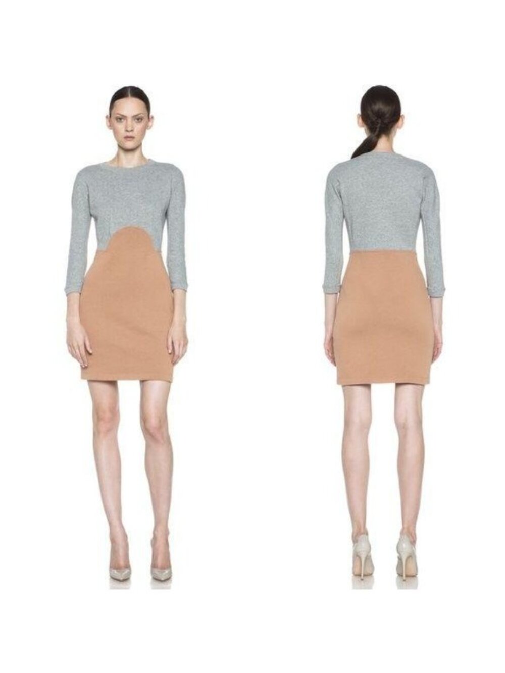 Carven Sweatshirt Color Block Long Sleeve Mini Dre